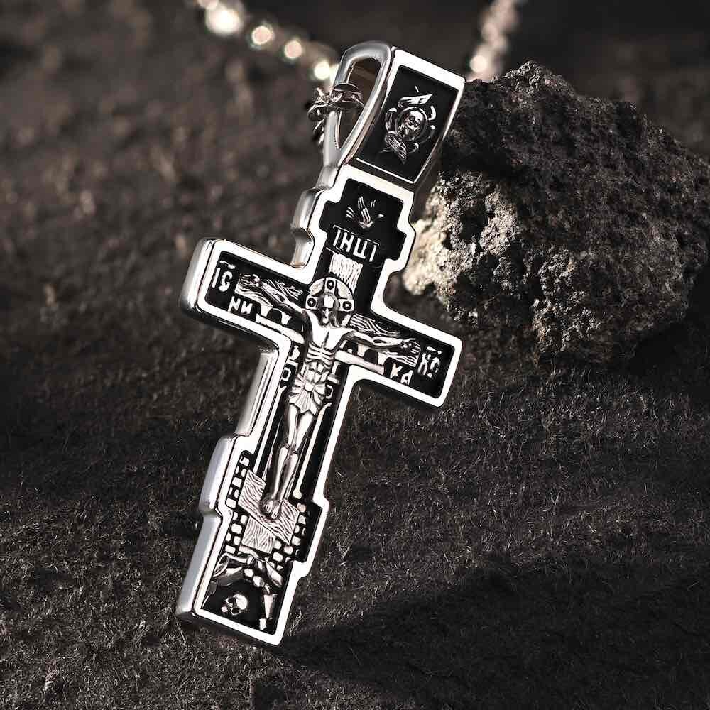 Купить Крест из серебра "Да воскреснет Бог" (42720)