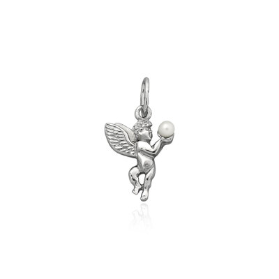 картинка Подвеска из серебра "Ангелочек" с жемчугом (52516) 