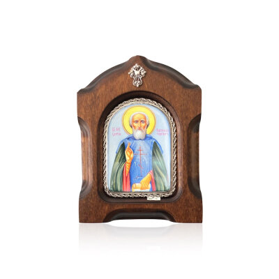 картинка Икона "Святой Сергий Радонежский" финифть (20203) 