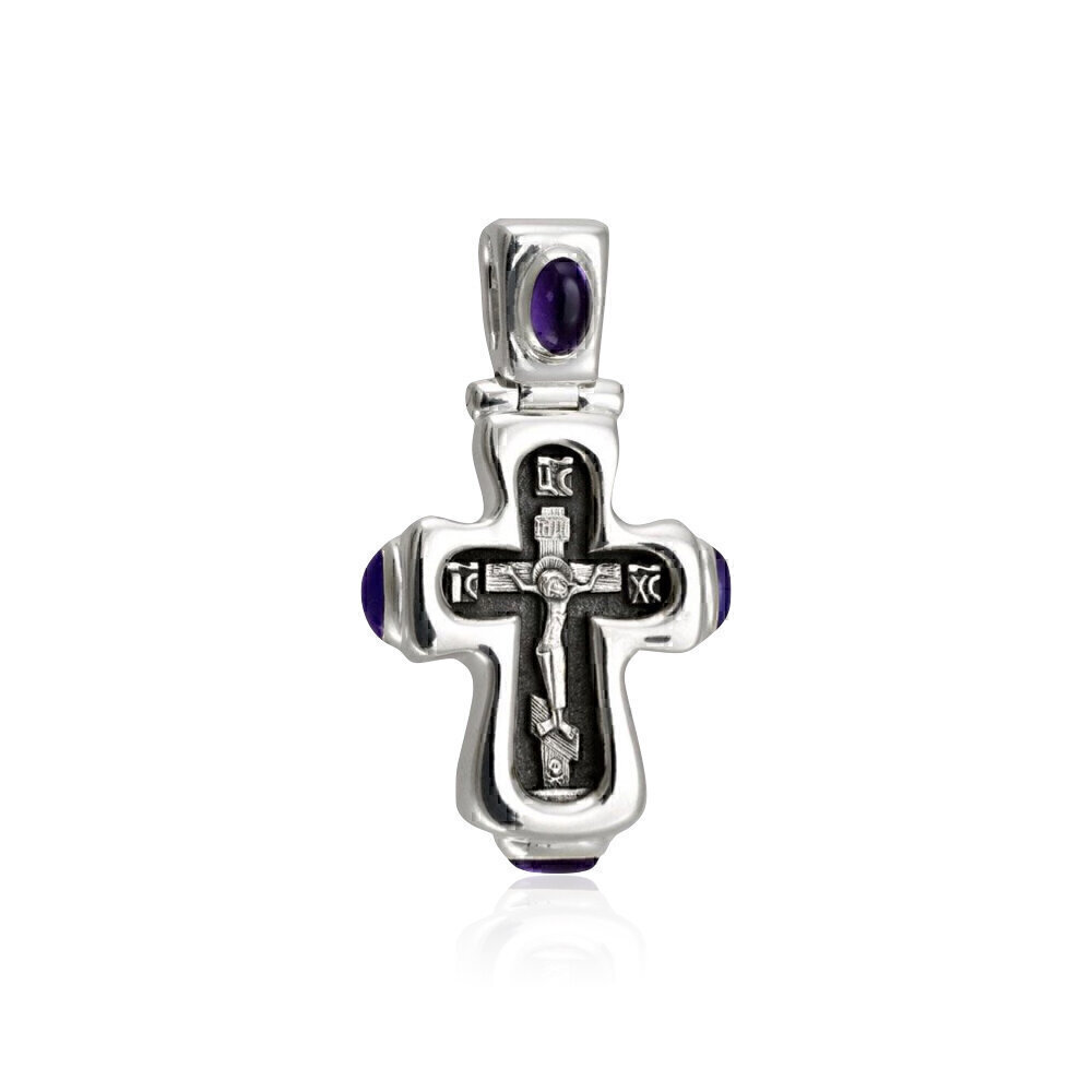 Купить Крест из серебра «Праздничный» (2517)