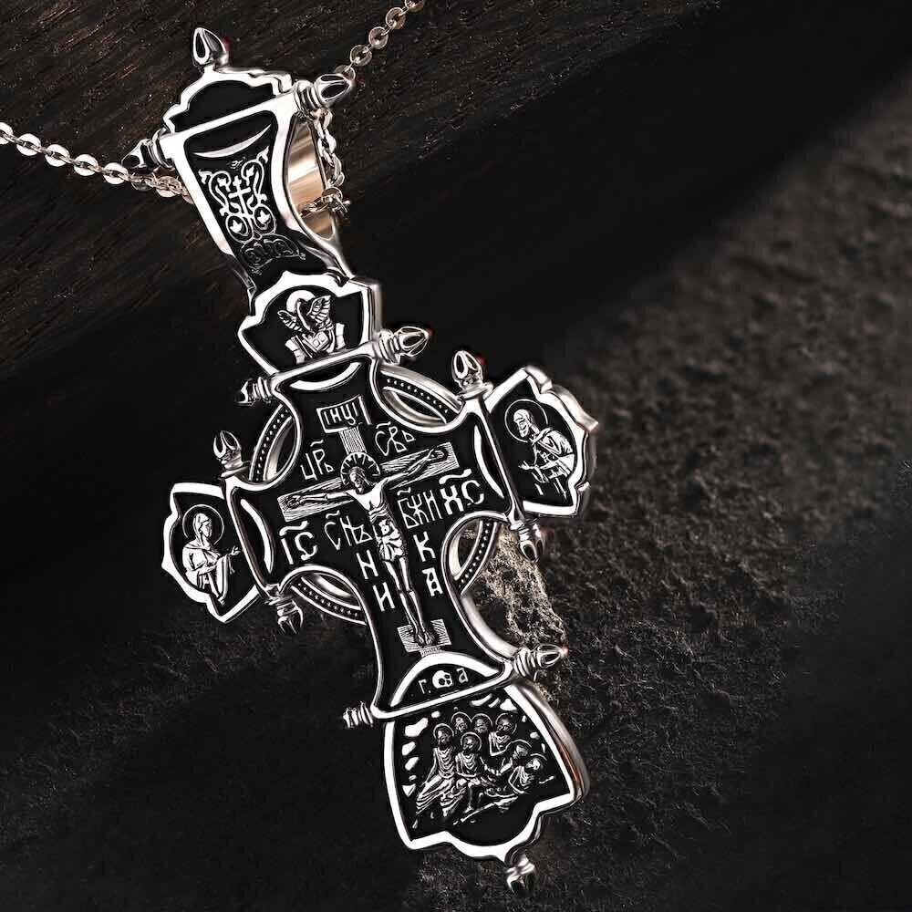 Купить Крест из серебра "Божия Матерь Всецарица" (42665)