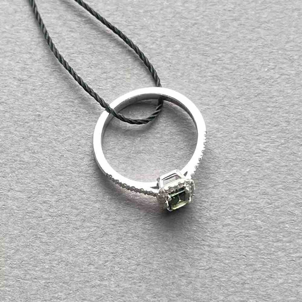 Купить Кольцо из белого золота "Спаси и Сохрани" с турмалином и бриллиантами (31069)