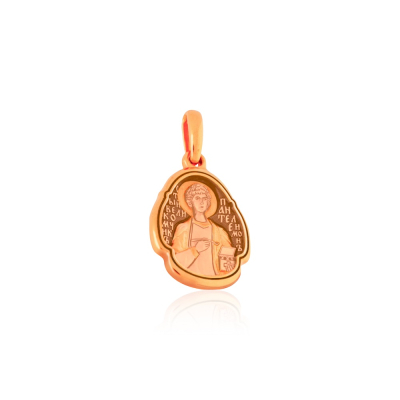 картинка Образ из красного золота "Святой Пантелеимон Целитель" (51016) 
