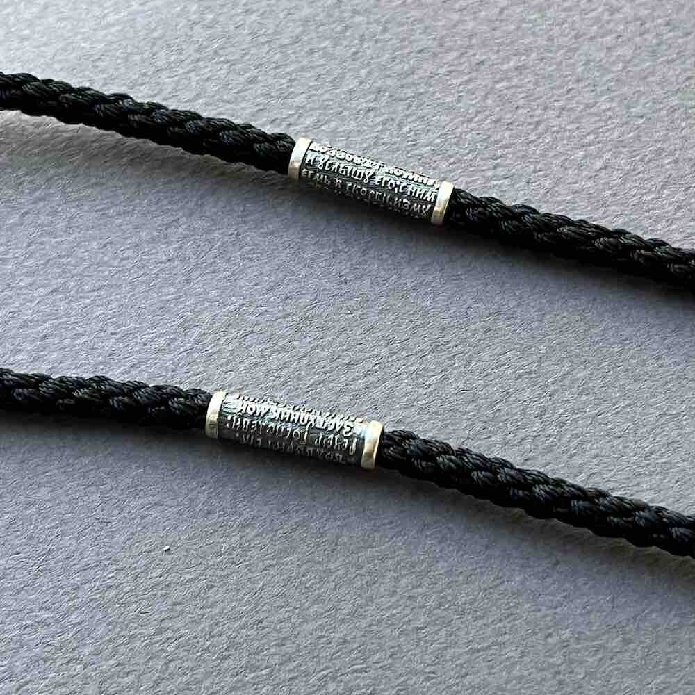 Купить Крест из дерева граб и серебра "Святой Николай Чудотворец" на гайтане (42816)