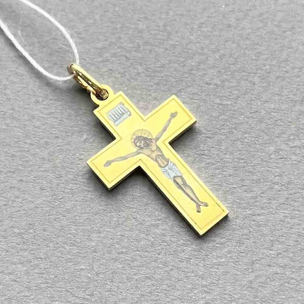 Купить Крест из желтого золота "Распятие Христа" (41374)