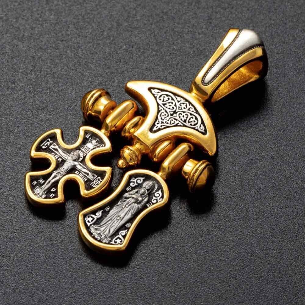 Купить Подвеска из серебра "Распятие. Божия Матерь Валаамская" (59342)