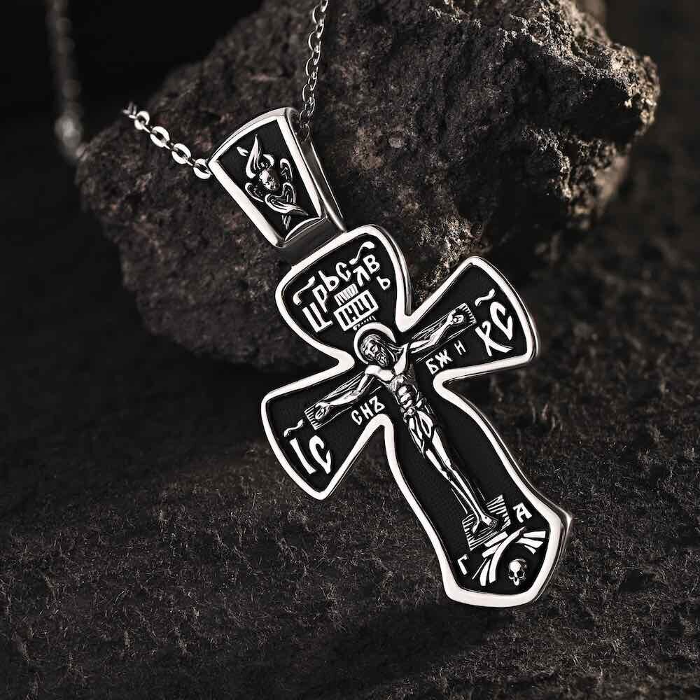 Купить Крест из серебра "Помилуй Мя Грешного" (42719)