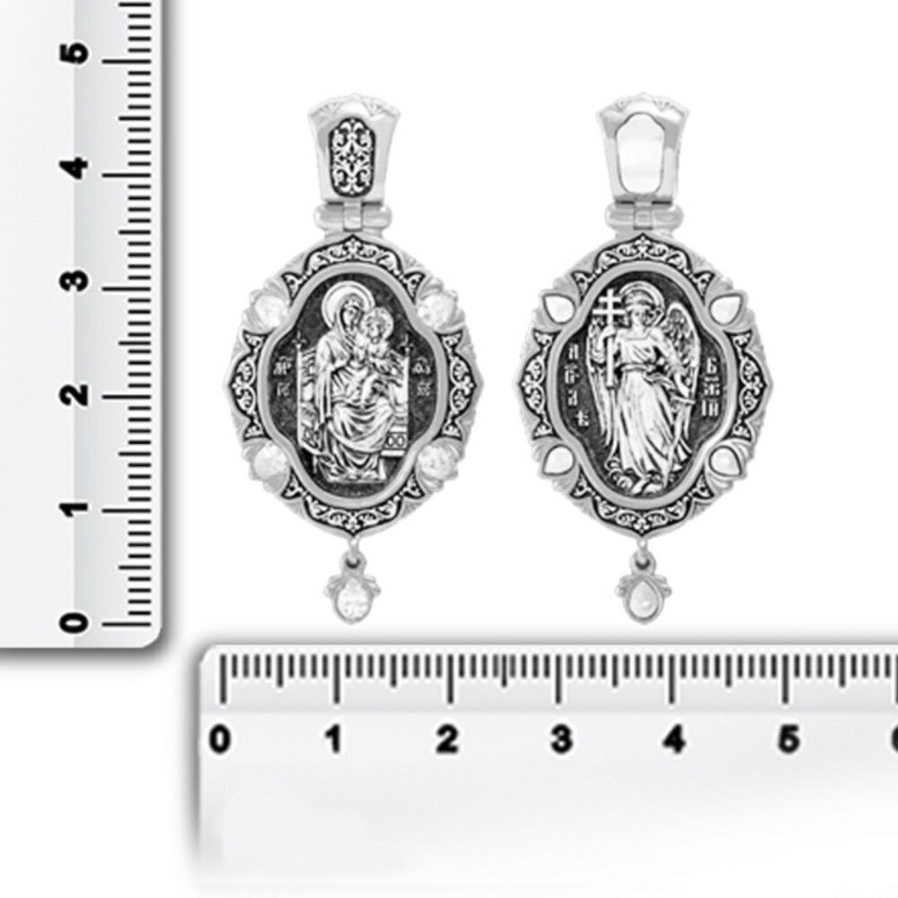 Купить Образ из серебра "Божия Матерь Всецарица" с фианитами (59303)