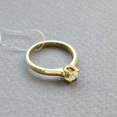 картинка Кольцо из желтого золота "Спаси и Сохрани" с бриллиантом (31003) 