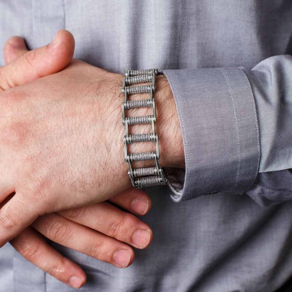 Купить Браслет литой из серебра "Псалом 90" (12434)