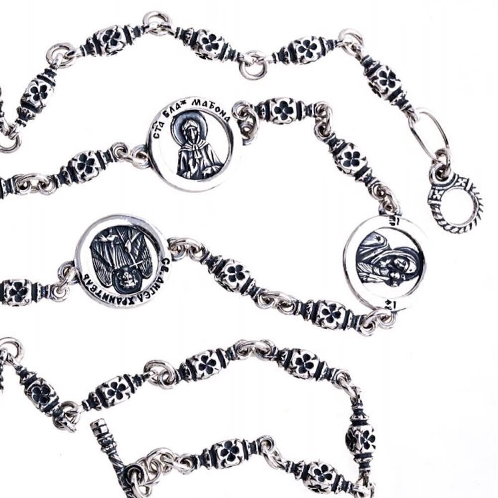 Купить Цепь из серебра "Лики святых" (92477)