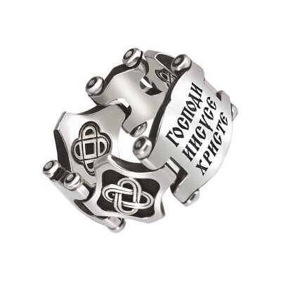 картинка Кольцо из серебра "Господи Иисусе Христе" (32077) 