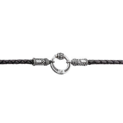 картинка Гайтан с круглым замком из серебра и бусинами (92253) 