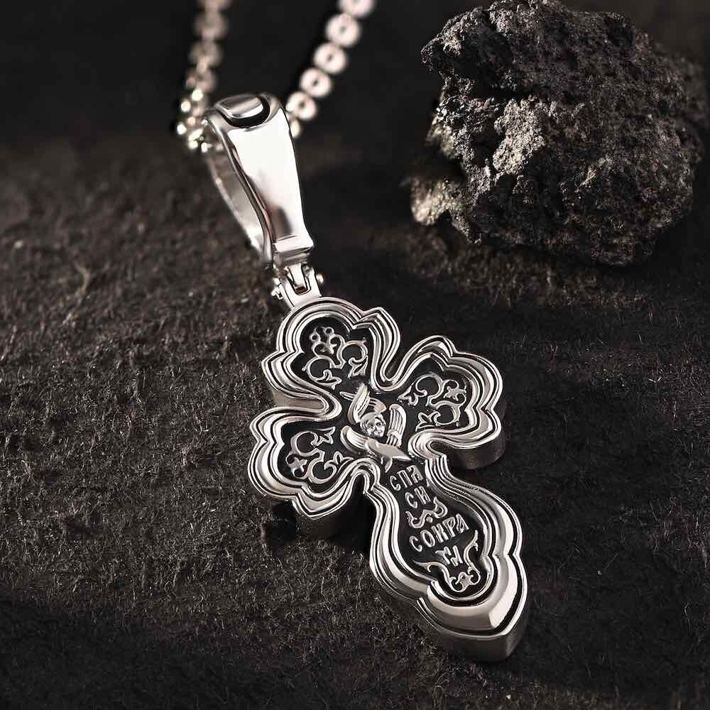 Купить Крест из серебра "Спаси и Сохрани" (42718)