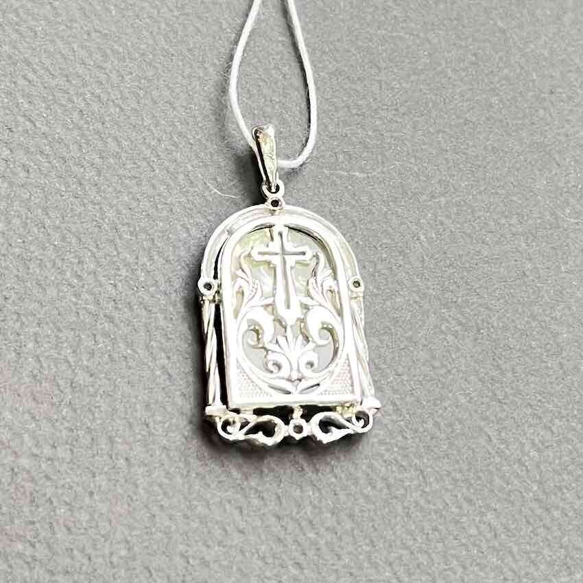 Купить Образ из белого золота "Святой Николай Чудотворец" с бриллиантами (51067)