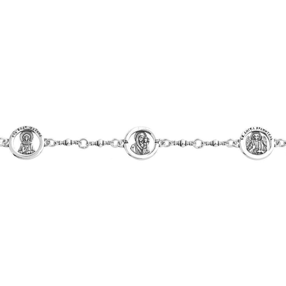 Купить Цепь литая из серебра "С ликами святых" (92476)