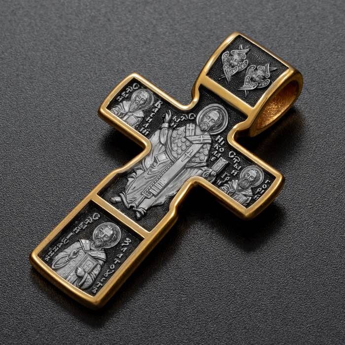 Купить Крест из серебра "Святой Николай Чудотворец" (42822)