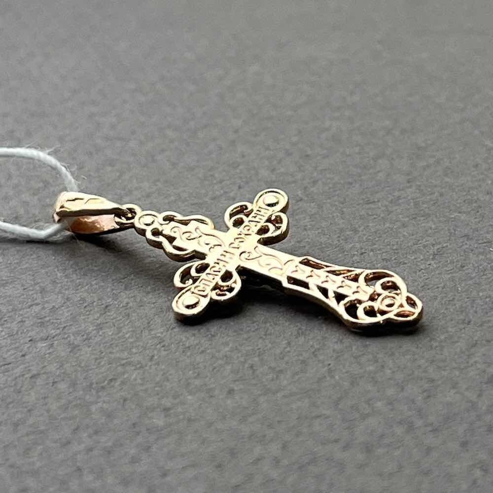 Купить Крест из красного золота "Спаси и Сохрани" (41336)