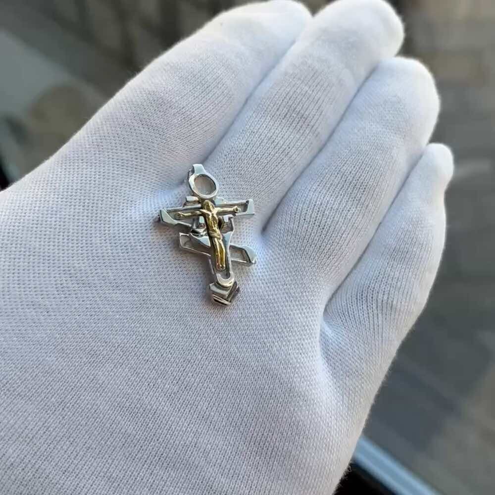 Купить Крест малый из серебра "Сердце Христа" (42453)