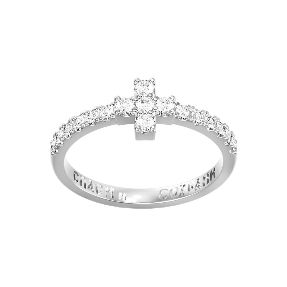 Купить Кольцо из серебра "Спаси и Сохрани" с фианитами (32206)