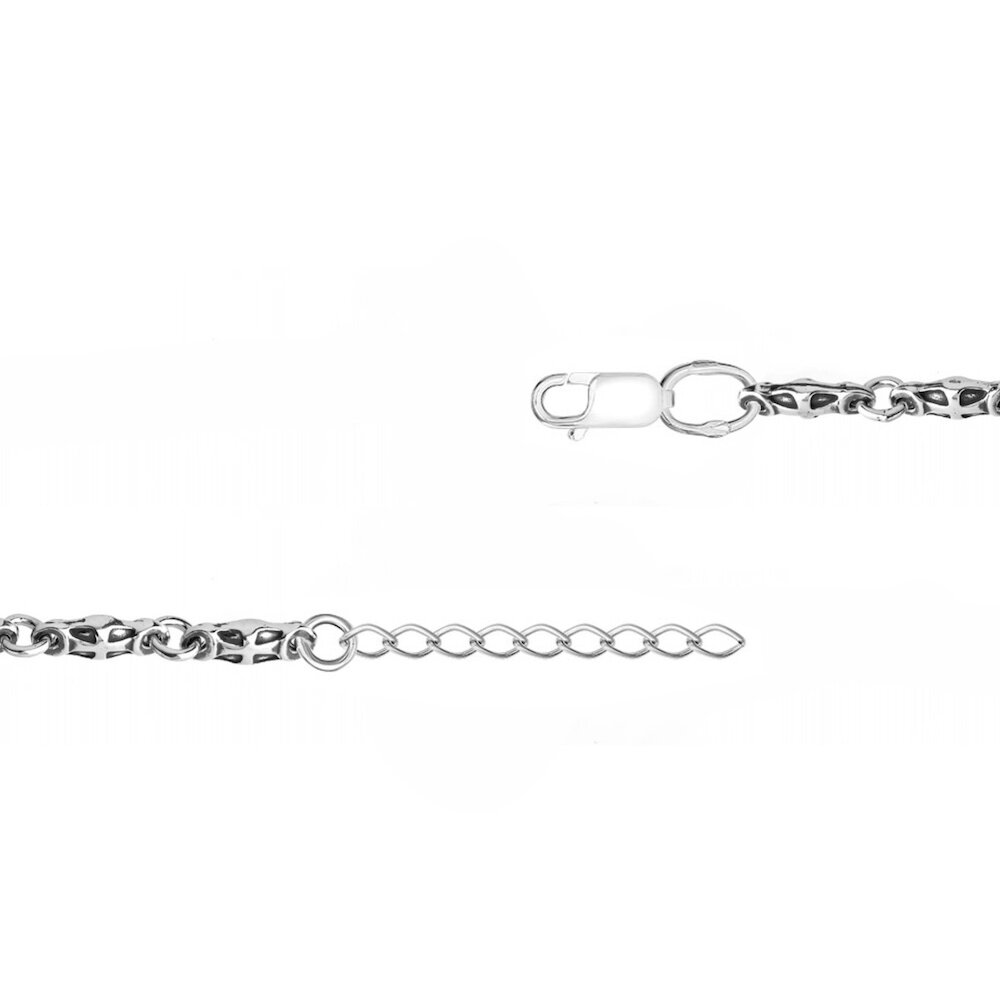 Купить Цепь литая из серебра с узором (92466)