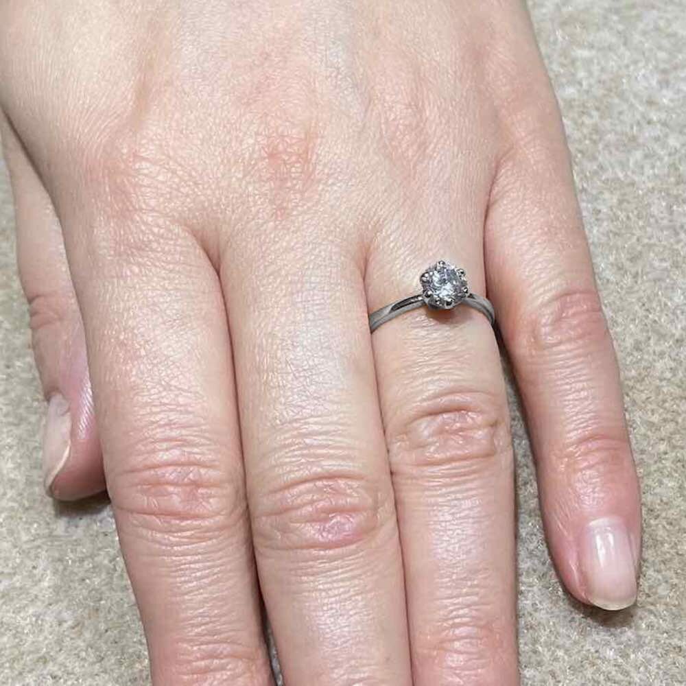 Купить Кольцо из белого золота "Спаси и Сохрани" с фианитом (31064)