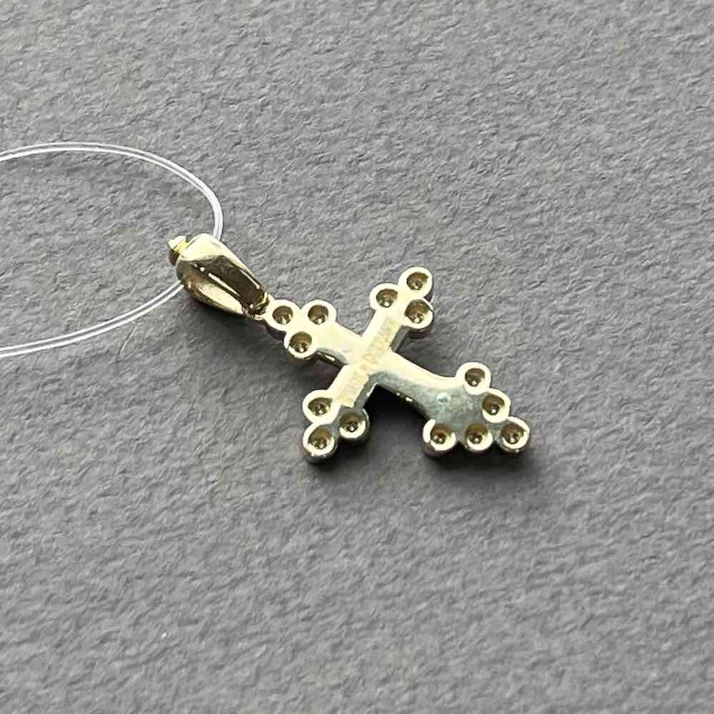 Купить Крест из желтого золота "Спаси и Сохрани" с бриллиантами (41584)