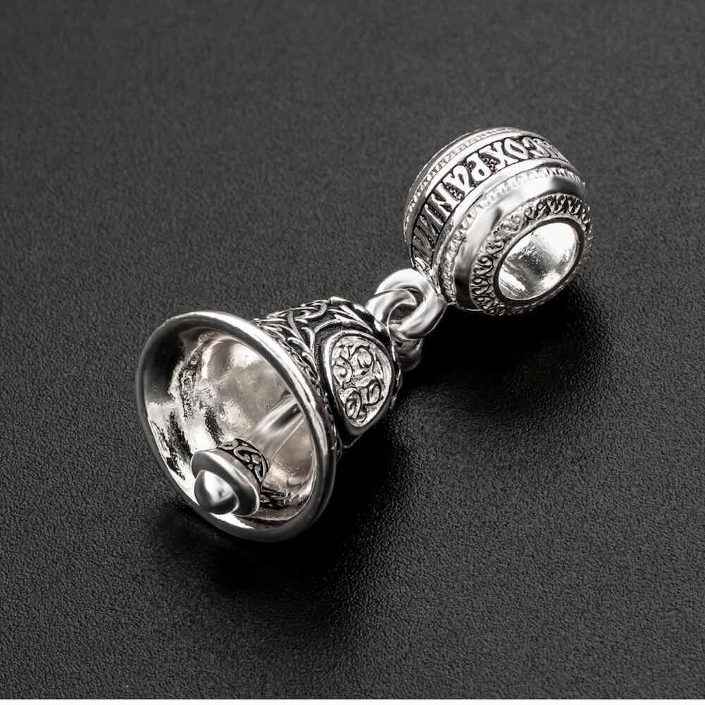 Купить Бусина из серебра с подвеской "Колокольчик" (59239)