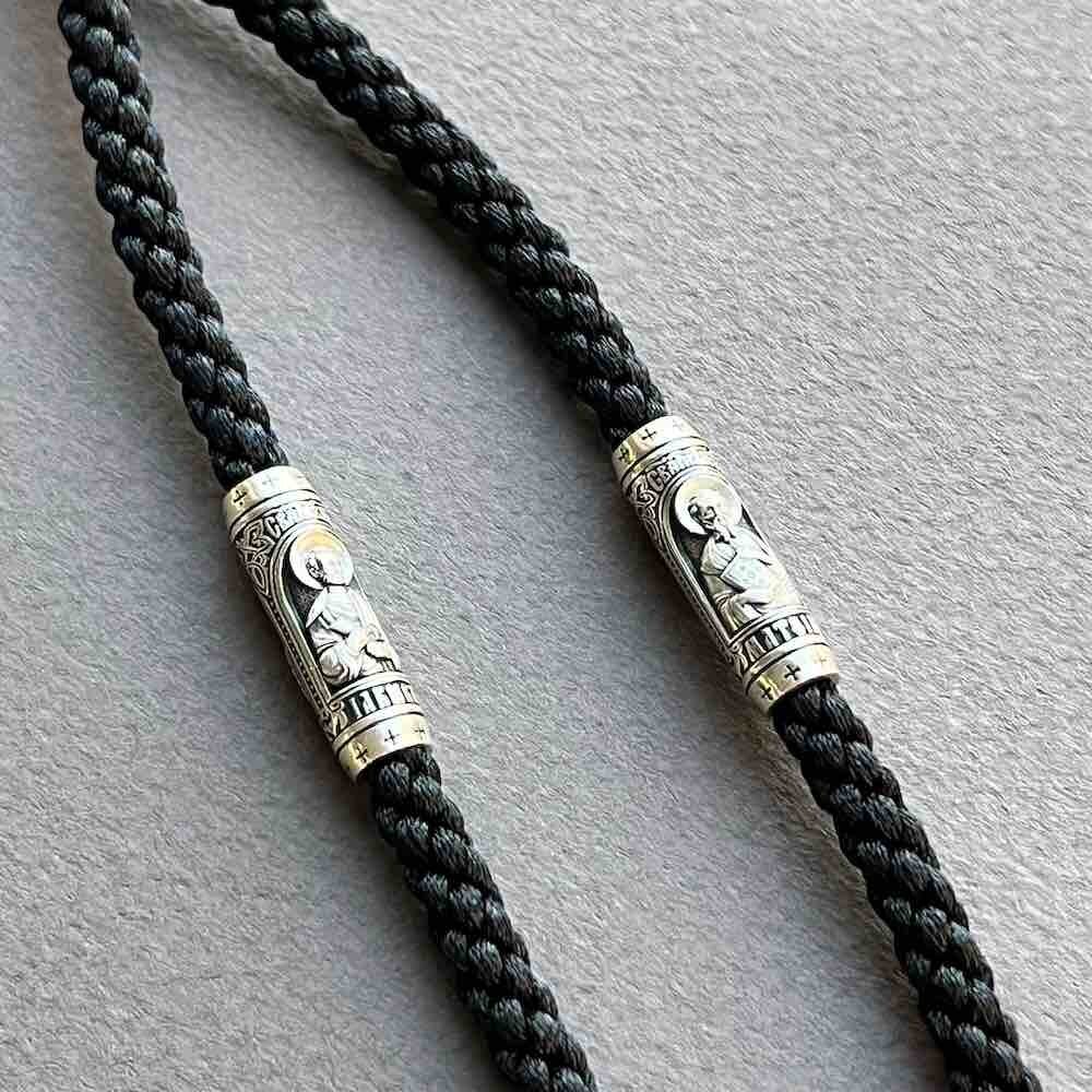 Купить Крест из дерева граб и серебра "Помилуй Мя Грешного" на гайтане (42814)