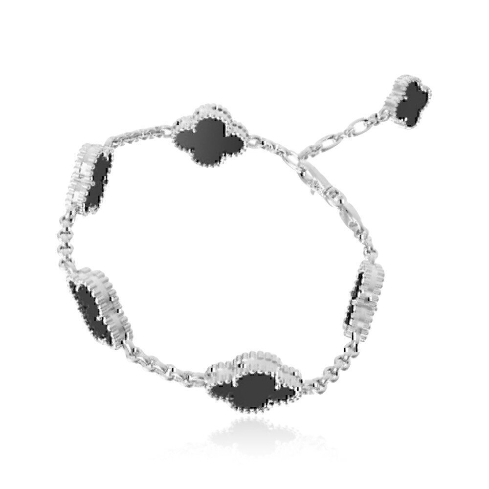 Купить Браслет из белого золота "Черный оникс" (5007)