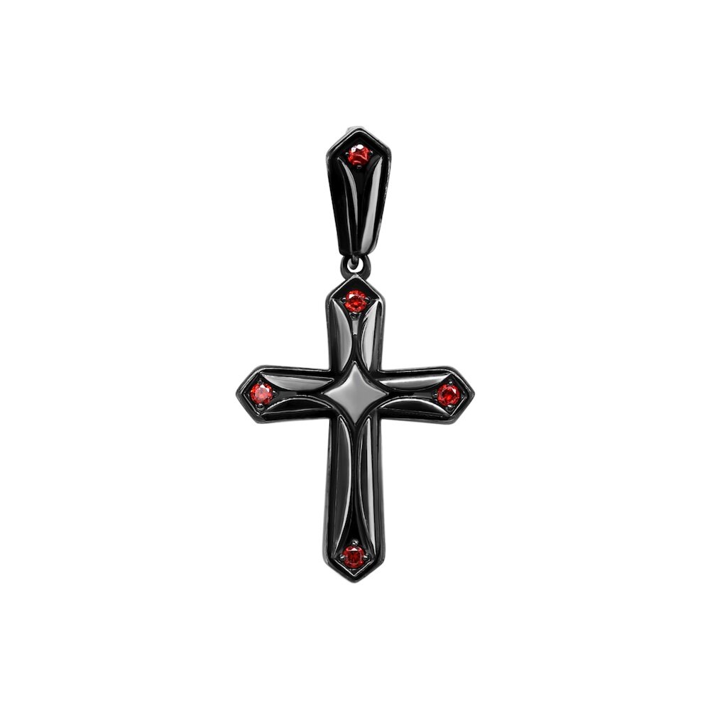 Купить Крест из серебра с фианитами (42542)