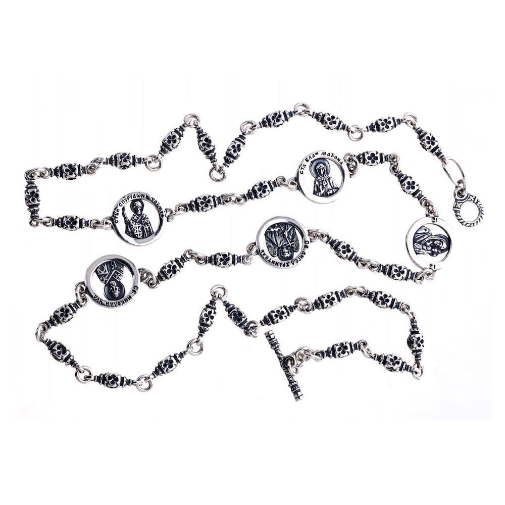 Купить Цепь из серебра "Лики святых" (92477)