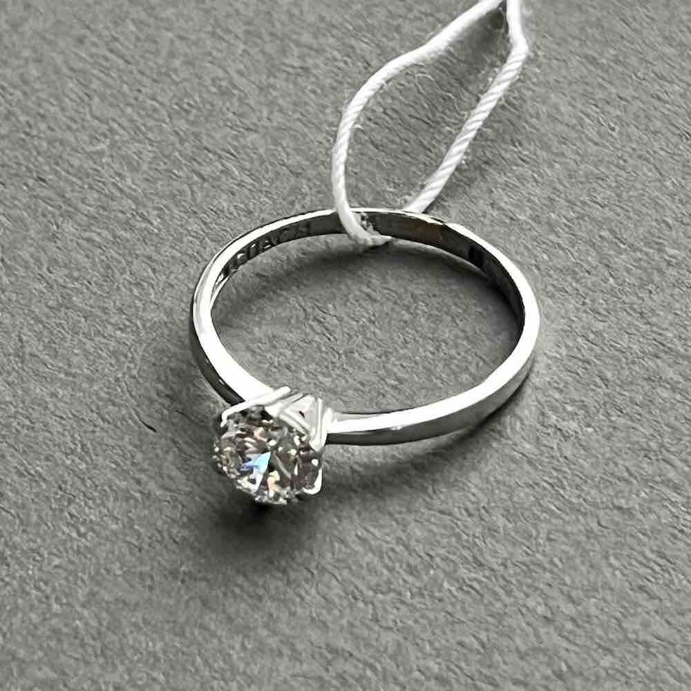 Купить Кольцо из белого золота "Спаси и Сохрани" с фианитом (31064)