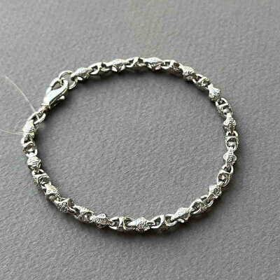 картинка Браслет литой из белого золота "Господи помилуй" (11002) 