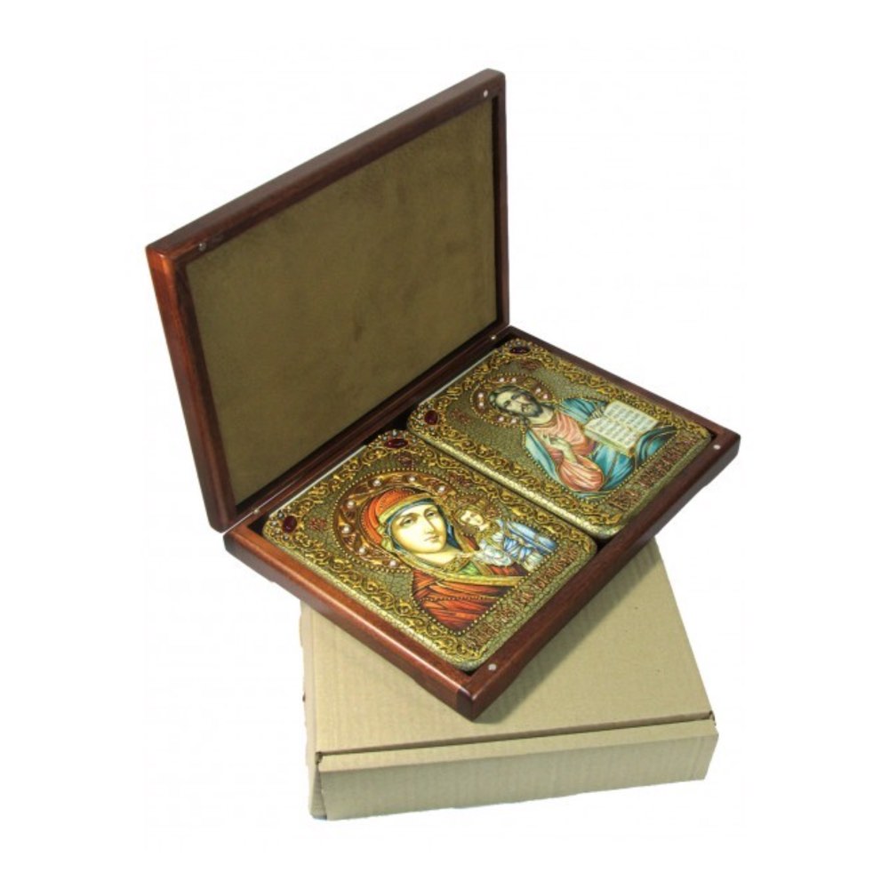 Купить Икона "Венчальная пара Казанская и Вседержитель" (20921)