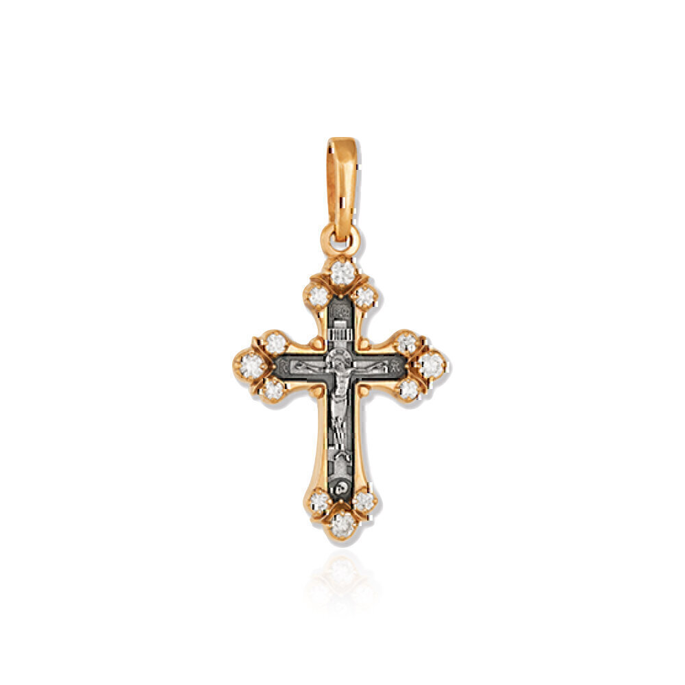 Купить Крест из серебра с фианитами (27117)