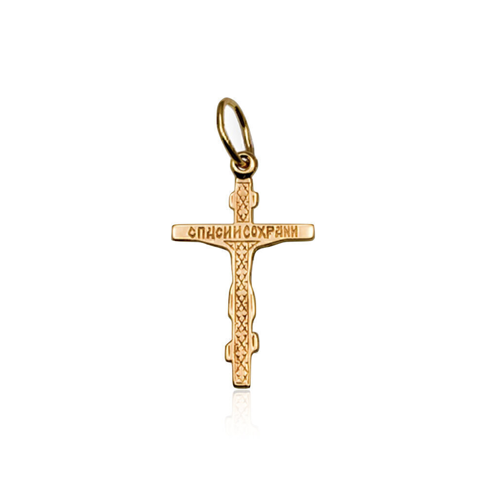 Купить Крест из красного золота "Спаси и Сохрани" (2196)