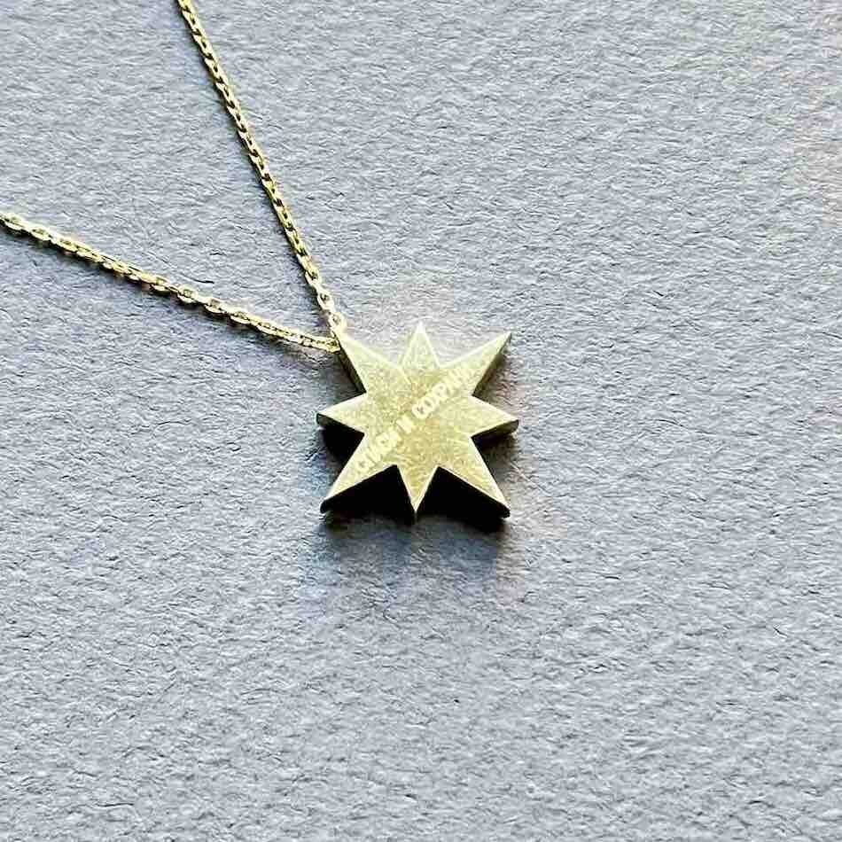 Купить Подвеска из желтого золота "Вифлеемская звезда" с бриллиантами на цепочке (51053)