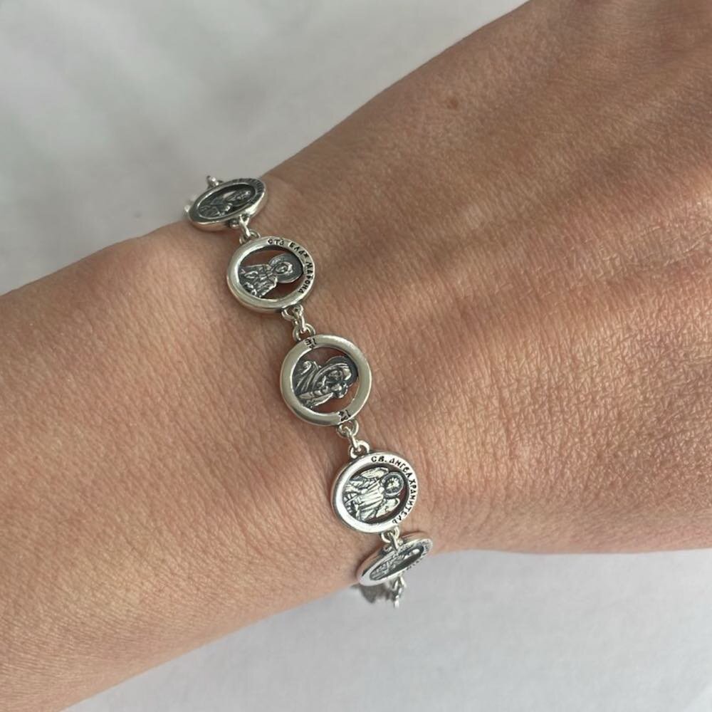 Купить Браслет из серебра "Лики Святых" (12250)