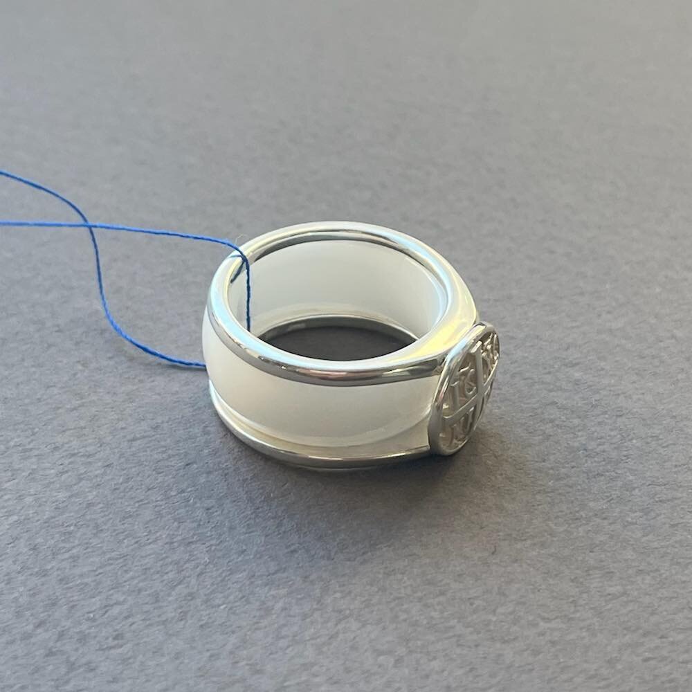 Купить Кольцо разборное из серебра "НИКА" вставка керамика (32379)