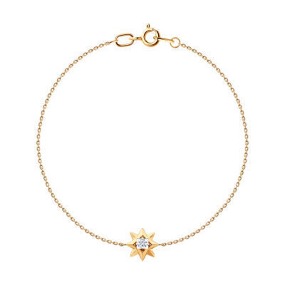 картинка Браслет из красного золота "Вифлеемская звезда" с фианитом (11012) 