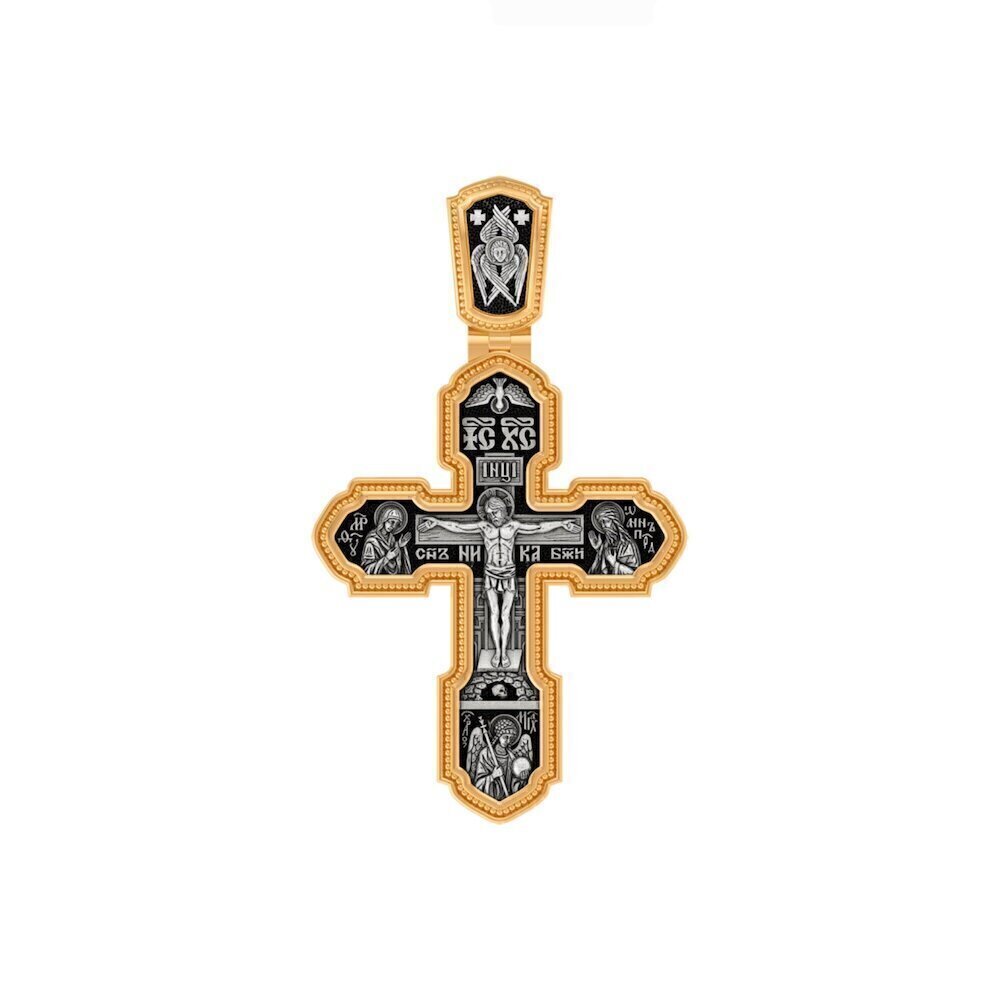 Купить Крест из серебра "Святые покровители" (42821)