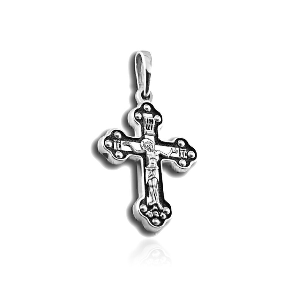 Купить Крест из серебра "Да воскреснет Бог" (27301)