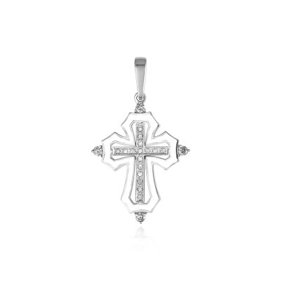 картинка Крест из серебра с фианитами (42545) 