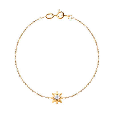 картинка Браслет из красного золота "Вифлиемская звезда" с фианитом (11012) 