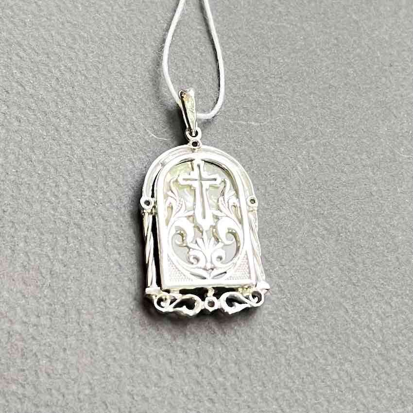 Купить Образ из белого золота "Святой Николай Чудотворец" с бриллиантами (51067)