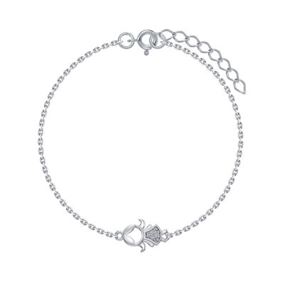 картинка Браслет из серебра "Девочка" с фианитами (12305) 