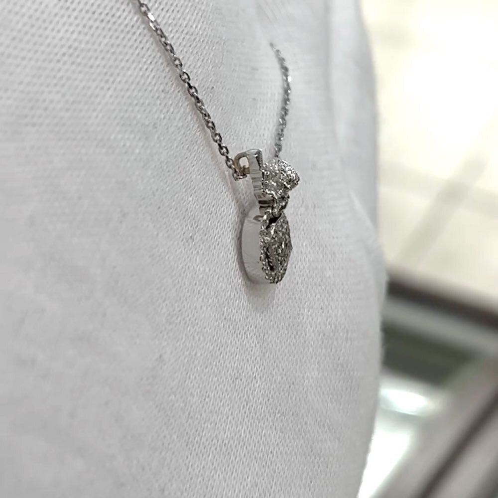 Купить Образ из белого золота "Ангелок" с бриллиантами на цепочке (51076)