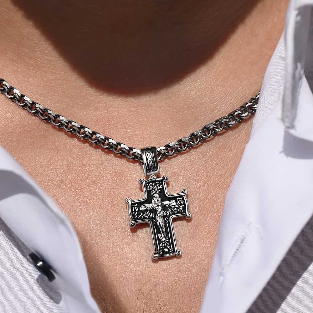 Купить Крест из серебра "Святой Николай Чудотворец" (42746)