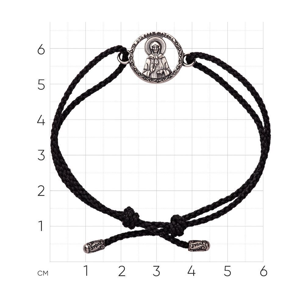 Купить Браслет из шнурка и серебра "Святая Матрона Московская" (12345)